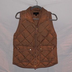 JCrew Quilted Puffer Jacket in Tan